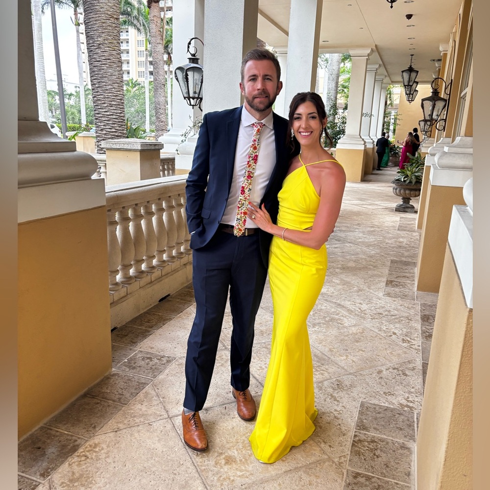 Aidan Mattox Vibrant Yellow Gown